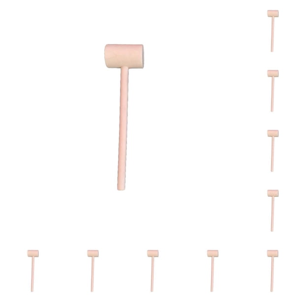 Ounissouiy Paquete de 10 martillos de madera, mazos de dura, reemplazo de marisco, galletas, juguetes, decoración de fiestas, manualidades, redondo 10piezas Ounissouiy CBP483812