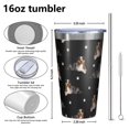 thumbnail image 4 of 16oz Tumblers Australian Shepherd Dog and Footprints Stainless Steel Vacuum Insulated Double Wall Travel Tumbler Cups Mug with Lid and Straw,Cleaning Brush for Coffee,Tea, 4 of 4