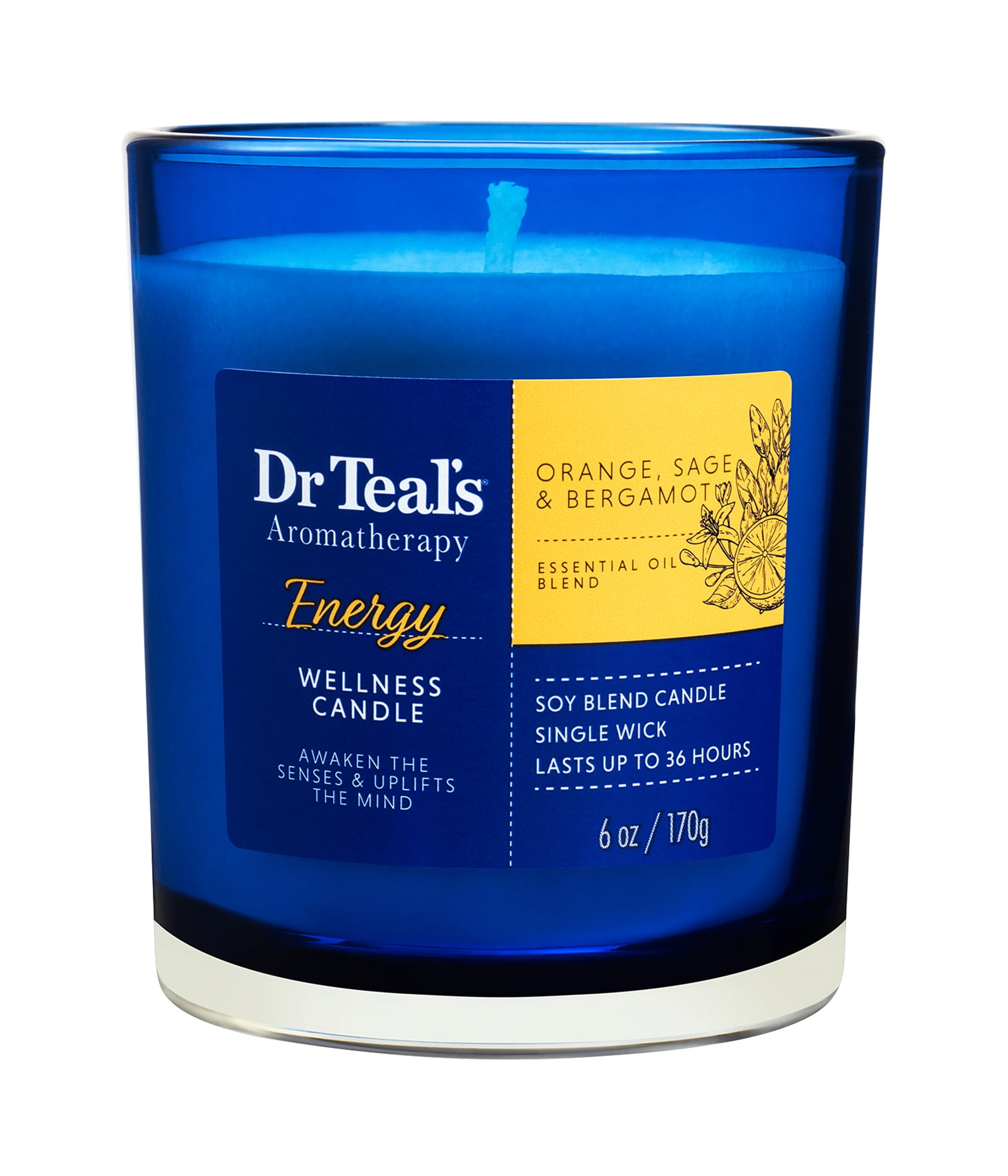 Dr Teal's Aromatherapy Energy Wellness Candle with Orange, Sage