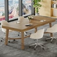 thumbnail image 5 of Finmind 70.87-Inch Rectangle Meeting Table, 6 ft Conference Table for 6-8 People, Light Brown, 5 of 8