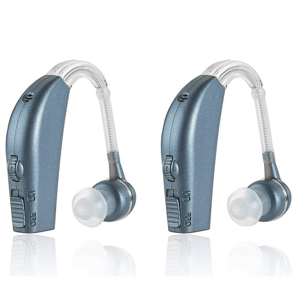 Digital Hearing Amplifier - Personal Hearing Enhancement Sound Amplifier Pair, Rechargeable Digital Hearing Amplifier with All-Day Battery Life, Modern Blue