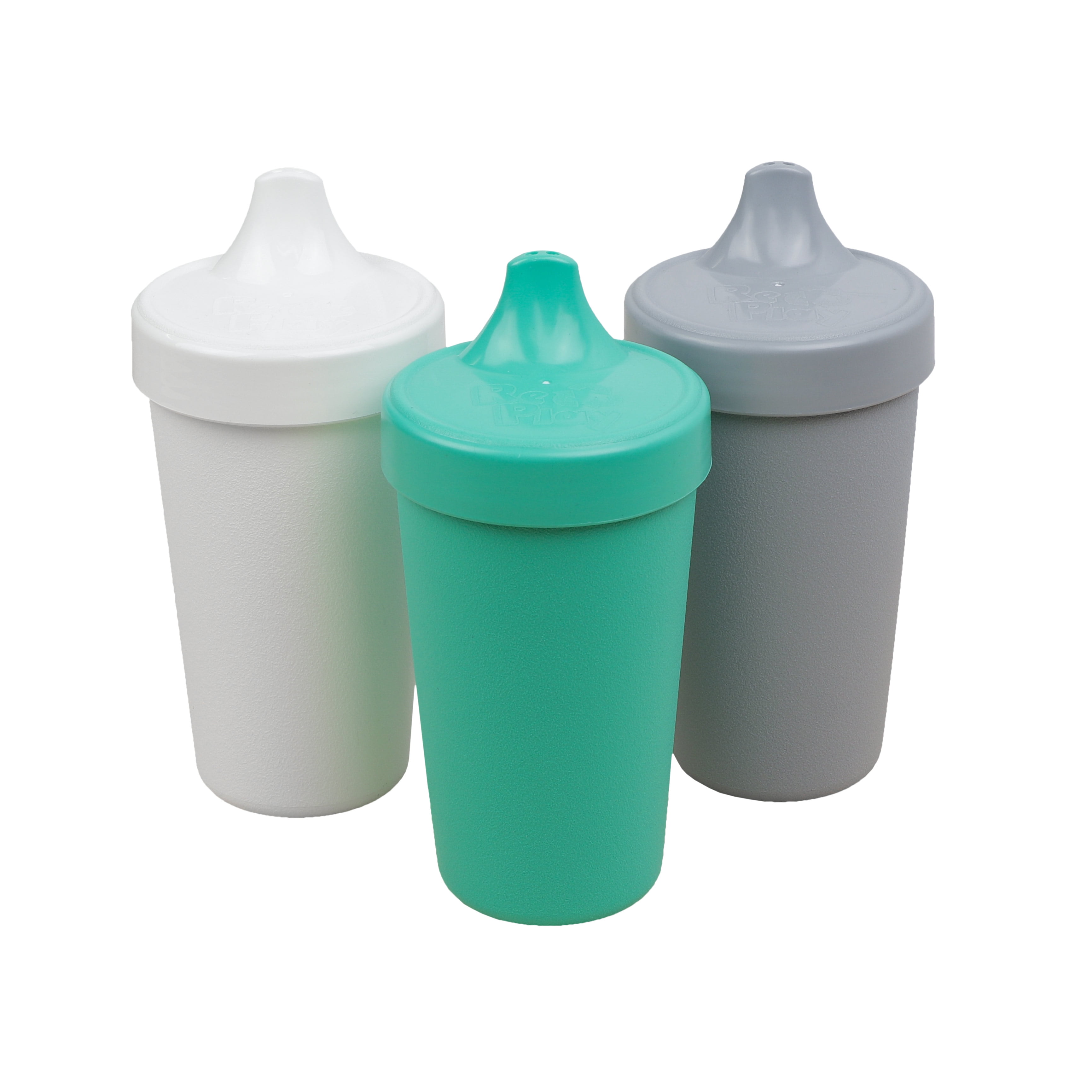 RePlay Made in USA 3pk Toddler Feeding No Spill Sippy Cups for Baby