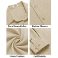 thumbnail image 5 of COOFANDY Men's Linen Long Sleeve Button Down Casual Untucked Shirts Button Up Muscle Fit Chambray No Tuck Shirts, 5 of 6