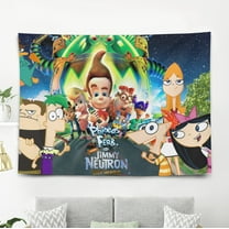 YOUYONGZHI Phineas and Ferb-Theme Anti-pilling Tapestry Gift Wall Hanging Backdrop for Room Bedroom Girls Fans Background Banner Party Birthday Supplies Decor