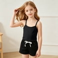 thumbnail image 5 of Atogsazn Toddler Baby Girls Summer Cotton Set Kids Casual Sleeveless Tank Tops & Shorts Outfit Trendy Black 4-5 Years Fashion, 5 of 8