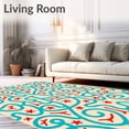 thumbnail image 2 of ODIKA 8'x10' Machine Washable Non-Slip Area Rug, Modern ABC Maze with Abstract Letter Paths and Playful Doodles High Traffic Rug, Beige, 684414, 2 of 7