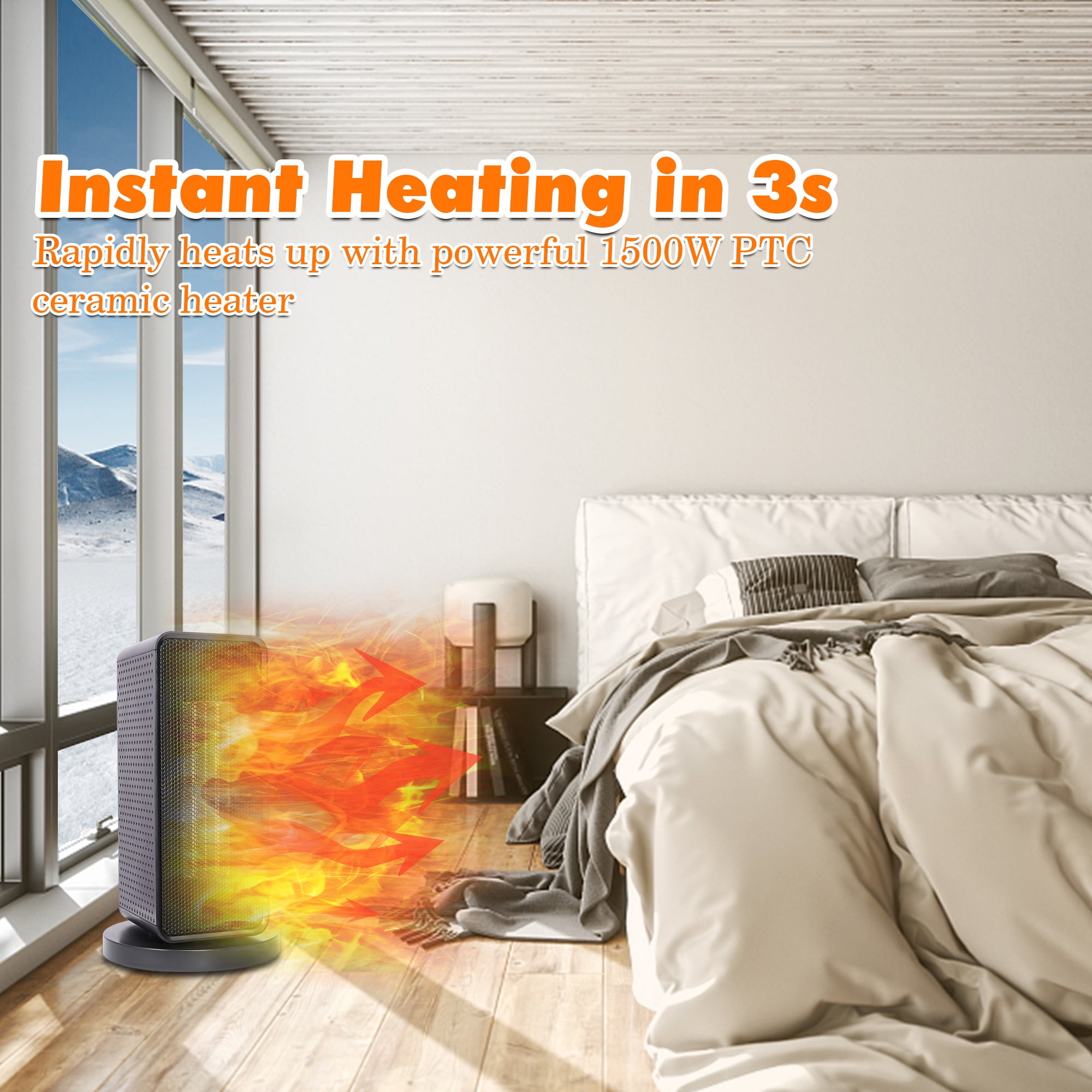 SHCKE Space Heater for Office Portable Electric Ceramic Quiet Heater