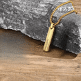 thumbnail image 5 of Mens Vertical Pendant Necklaces,Embossing Radiation Sunburst 14K Yellow Gold Long Bar Collars,Male Jewelry Gifts for Him BBF, 5 of 6
