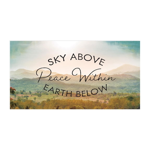 Sky Above Peace Within Green Landscape 20 x 10 Wood Wall Sign Plaque