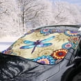 thumbnail image 2 of Xoenoiee Boho Dragonfly Mandala Print Car Windshield Cover for Ice and Snow, Windshield Snow Cover for SUV Truck Sedan, Car Frost Shield Snow Cover Automotive Winter Accessories, 2 of 7