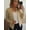 Khaki, variant on Women's Long Sleeve Cropped Cardigan Sweater Elegant Shrugs for Women Blue XXL