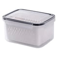 thumbnail image 3 of Double-Layer Food Storage Container with Removable Colander - Medium Leakproof Produce Keeper for Fridge, 3 of 9