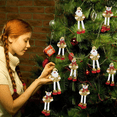 thumbnail image 2 of Colgantes Navideños Adorno Oro Patas Largas Árbol Navidad 9 pzs, MARRON BLANCO, 2 of 5