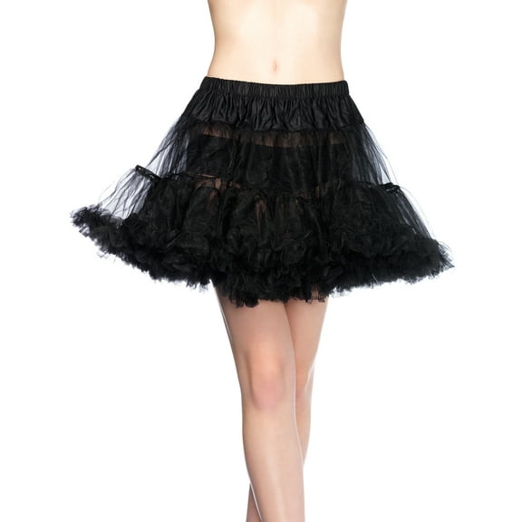 Black Tulle Layered Petticoat Adult Plu