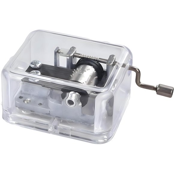 MAGIKON 18 Note Acrylic Clear Music Box, Hand Cranked Gurdy Musical Mechanism Music Box (Over The Rainbow)