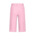 thumbnail image 4 of Stephy Chino Shorts for Women Comfy Casual Slim Fit Pull On Knee Length Shorts Solid Shorts with Pockets, Pink, XL, 4 of 8