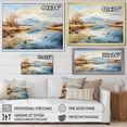 thumbnail image 4 of Designart "The Minimalistic Charm Of Lakes And Rivers" Landscape Lake River Floater Framed Canvas Prints, 4 of 5