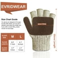 thumbnail image 6 of EvridWear Winter Convertible Fingerless Gloves, Wool Mittens Warm, with Anti-Slip Suede Leather Palm and Thumb, Unisex Style, 6 of 9