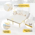 thumbnail image 3 of Outdoor Patio Daybed, Woven Nylon Rope Backrest with Washable Cushions for Balcony, Poolside, Beige, 3 of 5