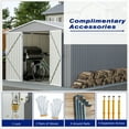 thumbnail image 5 of 8' x 12' Outdoor Storage Shed with Floor Frame, Metal Garden Tool Shed for Backyard Patio Lawn, Securable Double Doors, Weather-Resistant, Grey, 5 of 7