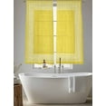 thumbnail image 5 of Yellow Abstract Art Sheer Curtains for Living Room Bedroom, Vintage Linen Greek Key Geometric Light Filtering Sheer Curtains, Rod Pocket Voile Window Drapes, 2 Panels Set 52"x 72", 5 of 7