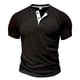 thumbnail image 1 of pstuiky camisetas camisas para hombre, Blusas versátiles de manga corta raglán con cuello redondo y botones de color liso para hombre ropa de hombre m, 1 of 3