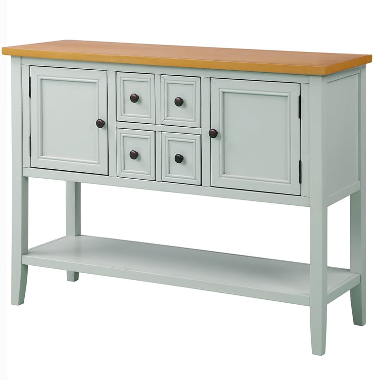 Aprilsoul Cambridge Buffet Sideboard Table | 46" Antique Gray With 4 Drawers, 2 Cabinets & Shelf