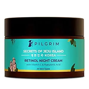 Pilgrim Retinol Anti Aging Night Cream with Hyaluronic Acid & Vitamin C | Discover wrinkle-free & skin | Anti aging cream for oily & dry skin| For Men Women