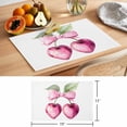 thumbnail image 6 of Pink Cherry Bow Placemats Set of 6, Spring Sweet Heart-shaped Cherry Green Leaf Non-Slip Place Mats Washable Table Mats for Kitchen Dining Table Decorations Indoor/Outdoor, 6 of 9