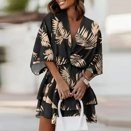 

Yohome Women s Fashion Lightweight Dress Loose Sleeve Art Vintage