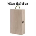thumbnail image 3 of Wooden Wine Box Double Bottle Strap Crates Shell Gift Home Decoration, 3 of 6