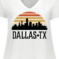 thumbnail image 4 of Inktastic Dallas Texas Skyline Vintage Women's Plus Size V-Neck T-Shirt, 4 of 5