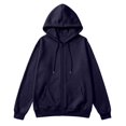 thumbnail image 6 of Boyscolos Men's Zip Up Hoodie Trendy Long Sleeve Slim Fit Sweatshirt Drawstring Gym Athletic Hooded Jacket with Pocket Navy L, 6 of 6