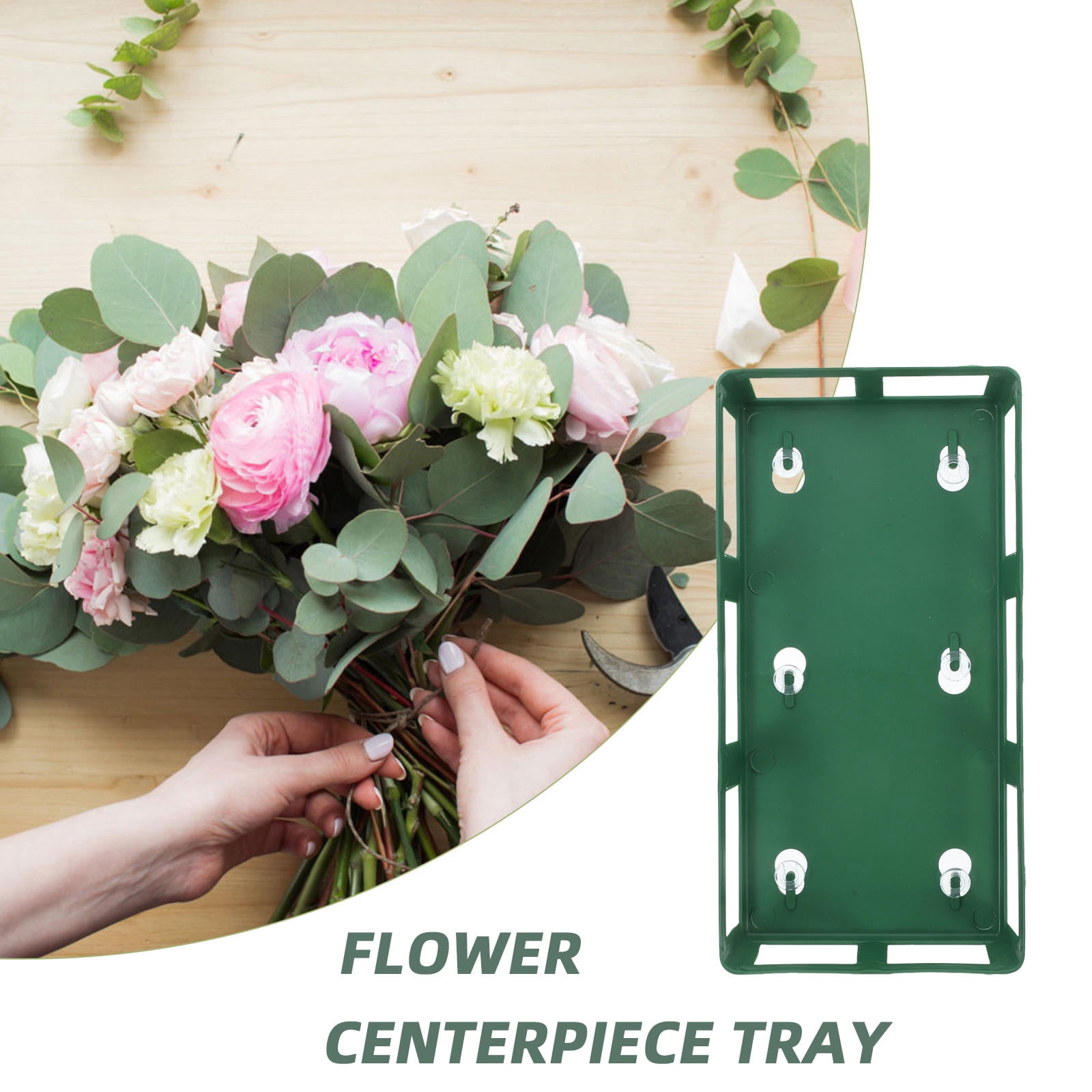 IFANLANDOR 10Pcs Hexagonal Claw Suction Cup Floral Foam Tray for Table Centerpiece 9.3X4.7X2.0In