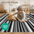 thumbnail image 4 of ODIKA 2'x3' Washable Accent Rug Corridor Contrast Rhythmic Stripe Minimalist Layout Alfombras for Bedroom, Nursery, RV, Pet Friendly, Bedside Mat, 4 of 7