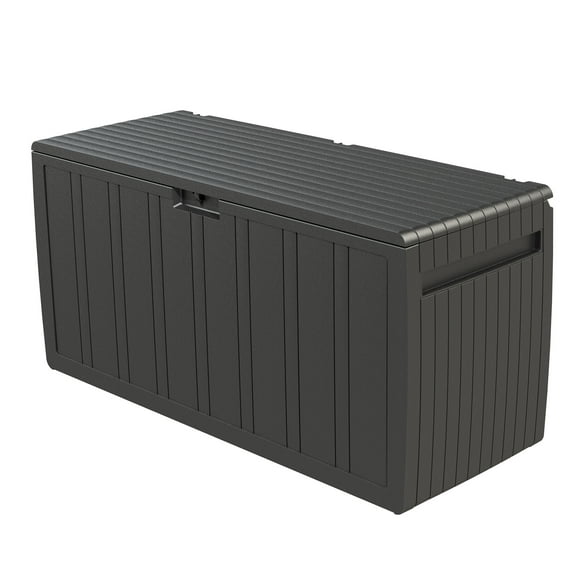 Ram Quality Products 71 Gallon Outdoor Backyard Storage Deck Box, Gray