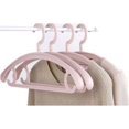 thumbnail image 2 of QPENWEI Rose Lot de 10 cintres en Plastique Robuste - Crochet pivotant - Cintres Larges - Antidérapant - Épais, 2 of 3