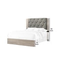 thumbnail image 3 of Benjara Wooden California king Bed with Button Tufted Headboard- Gray and Cream, 3 of 6