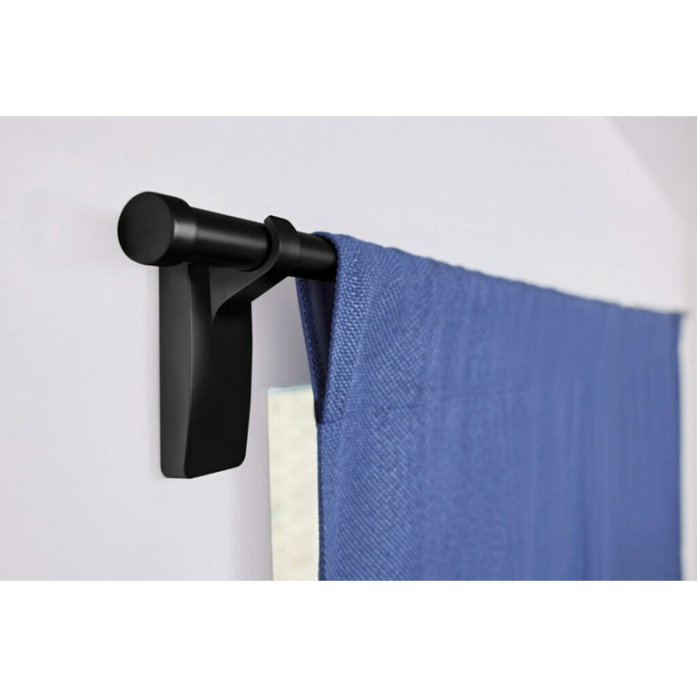 Command Matte Black Curtain Rod Hooks, 2 Hooks, 4 Adhesive Strips