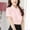 Pink, variant on Ladies Chiffon Short Sleeved Summer New Thin Loose Korean Temperament Plus Size Slim Top Women's Work Shirts Blue S
