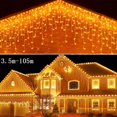 thumbnail image 2 of Cortina de luces LED de carámbanos para decoración navideña de 3,5 a 35 m, para exteriores, Año Nuevo 2023, guirnalda de luces de hadas para la calle en la casa, 2 of 5