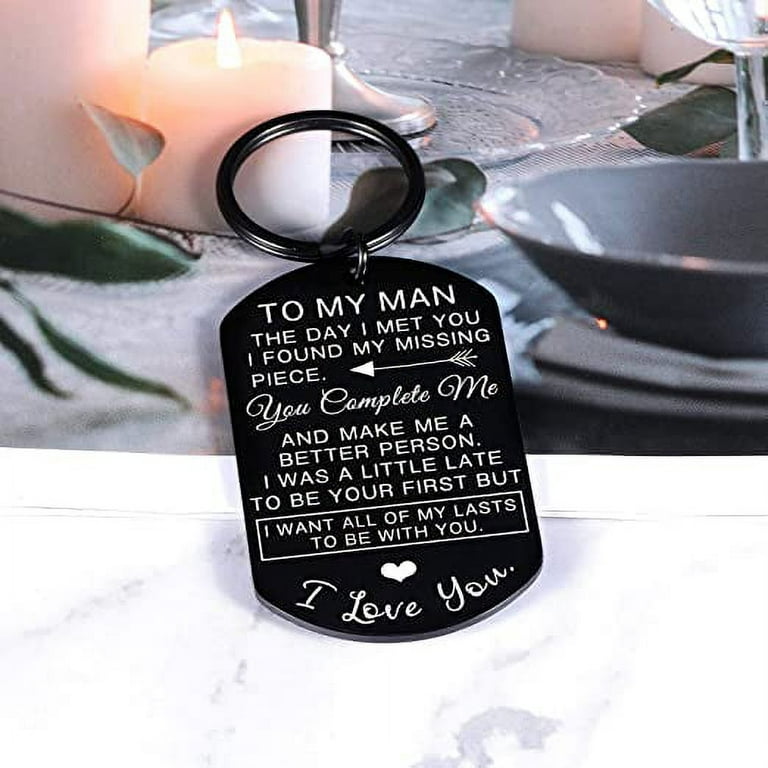 DEFNES® Valentines Day Gifts for Men, To My Man Keychain