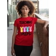 thumbnail image 2 of Easter Teaching My Favorite Peeps Egg Hunting Christian School Event Women's T-shirt, S, Red, 2 of 5