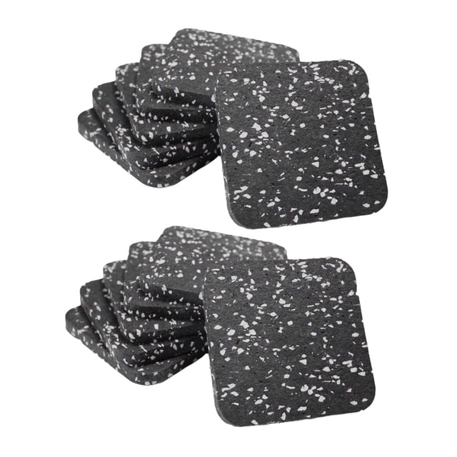 Almencla 12Pcs Treadmill Mat Rubber Pad Multifunctional Exercise Equipment Pad for Washer black and white