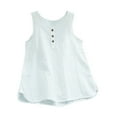 thumbnail image 1 of Women's Linen Tank Tops Loose Fitting Flowy Summer Shirts Solid Color Sleeveless Leisure Blouse Tee, 1 of 3