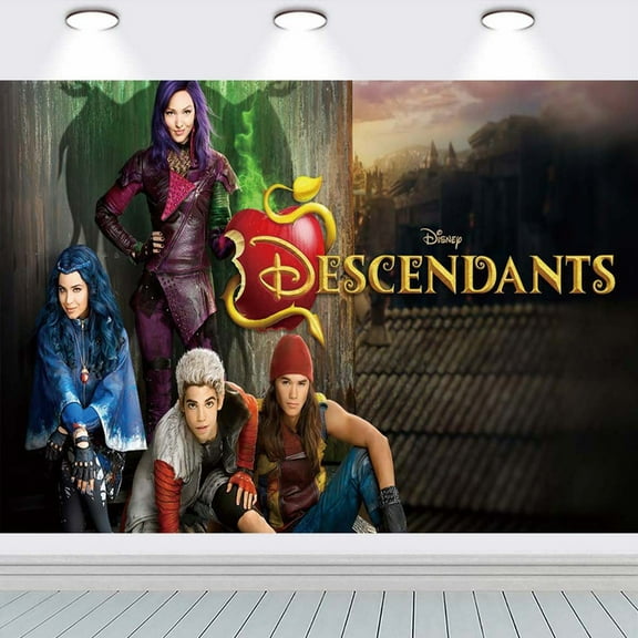 Descendants Backdrop Banner Party Supplies Poster Movie Theme Background for Photography Birthday Decorations