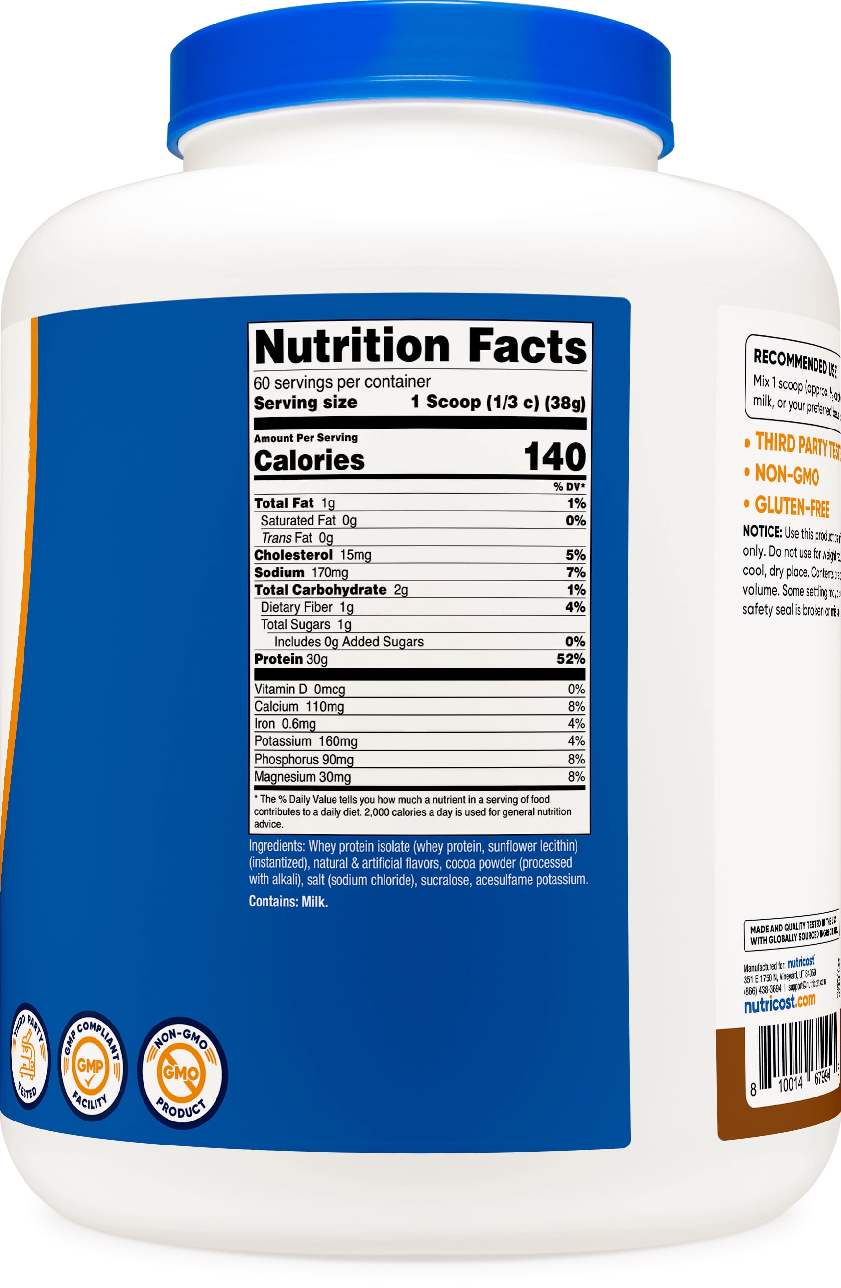 Nutricost Whey Protein Isolate Powder (Mocha) 5LBS - Non-GMO & Gluten Free