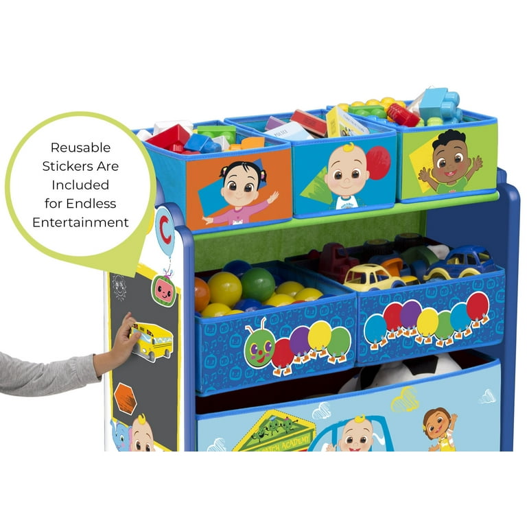 Design & Store - Organizador de almacenamiento de juguetes de 6  compartimientos, certificado Greenguard Gold, CoComelon