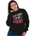 thumbnail image 4 of Breast Cancer Her Fight Pink Ribbon Women Plus Size Crewneck Sweatshirt Brisco Brands 5X, 4 of 5