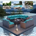 thumbnail image 7 of Gotland 12 Pieces Outdoor Patio Furniture Set PE Rattan Wicker Conversation Set w/10 Seats and 2 Coffee Tables, 7 of 7
